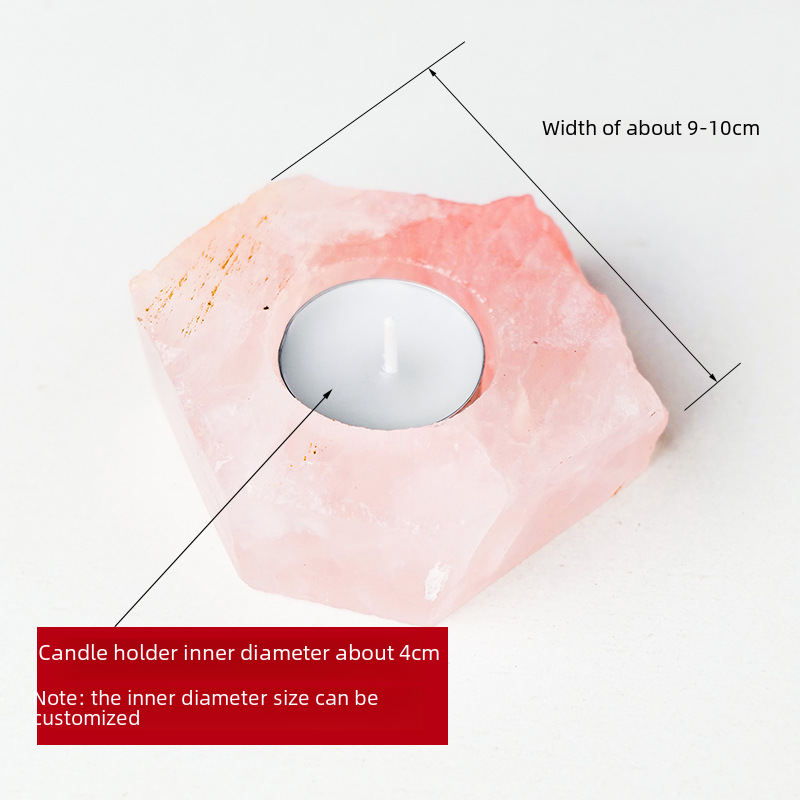 Natural Amethyst and Quartz Candle Holder Decor