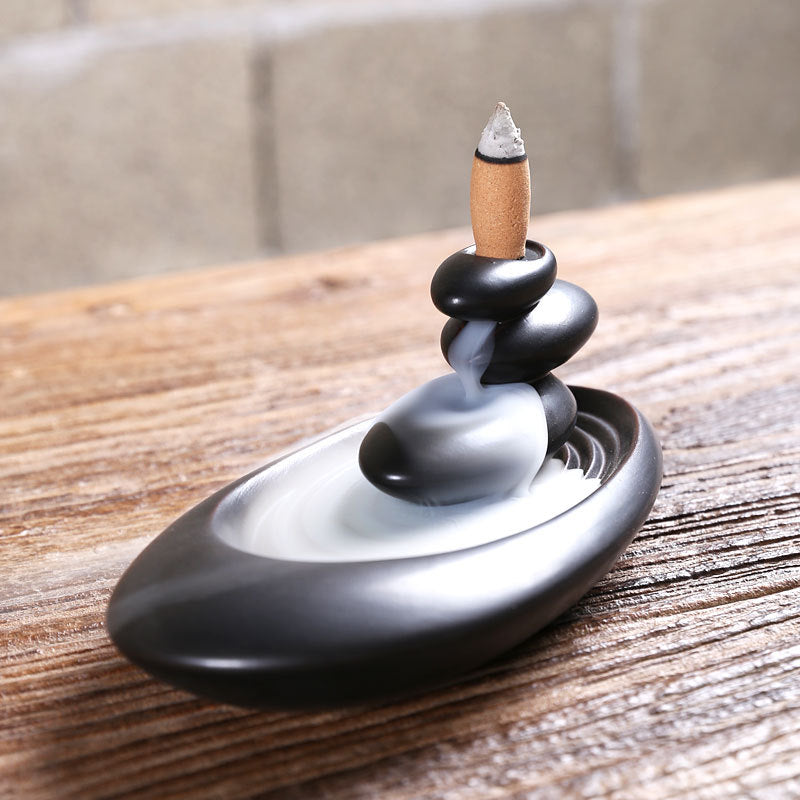 Zen Stones Ceramic Backflow Incense Burner