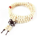 108  White Natural Sandalwood Buddhist Meditation Beads