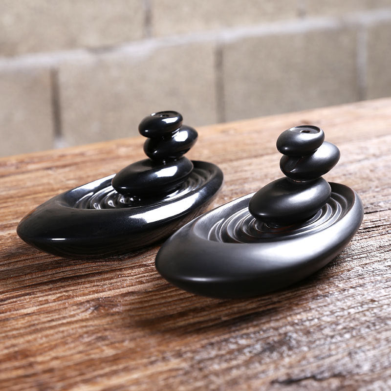 Zen Stones Ceramic Backflow Incense Burner