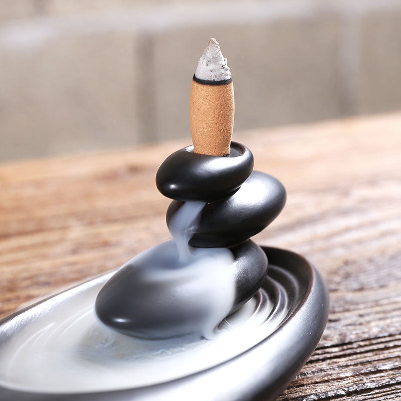 Zen Stones Ceramic Backflow Incense Burner
